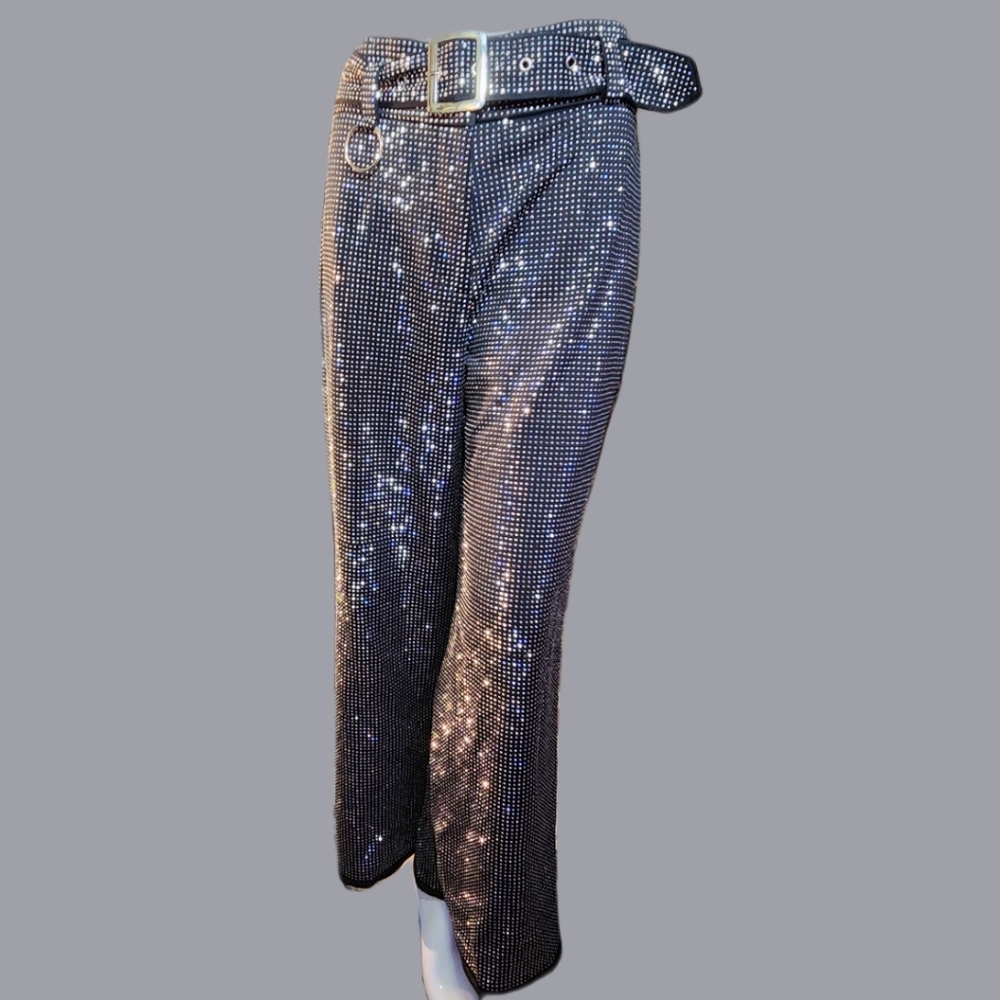 Why Dress Sequined Wide Leg Dress Pants